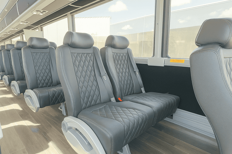 interior of Clifton Coach Bus Service charter bus