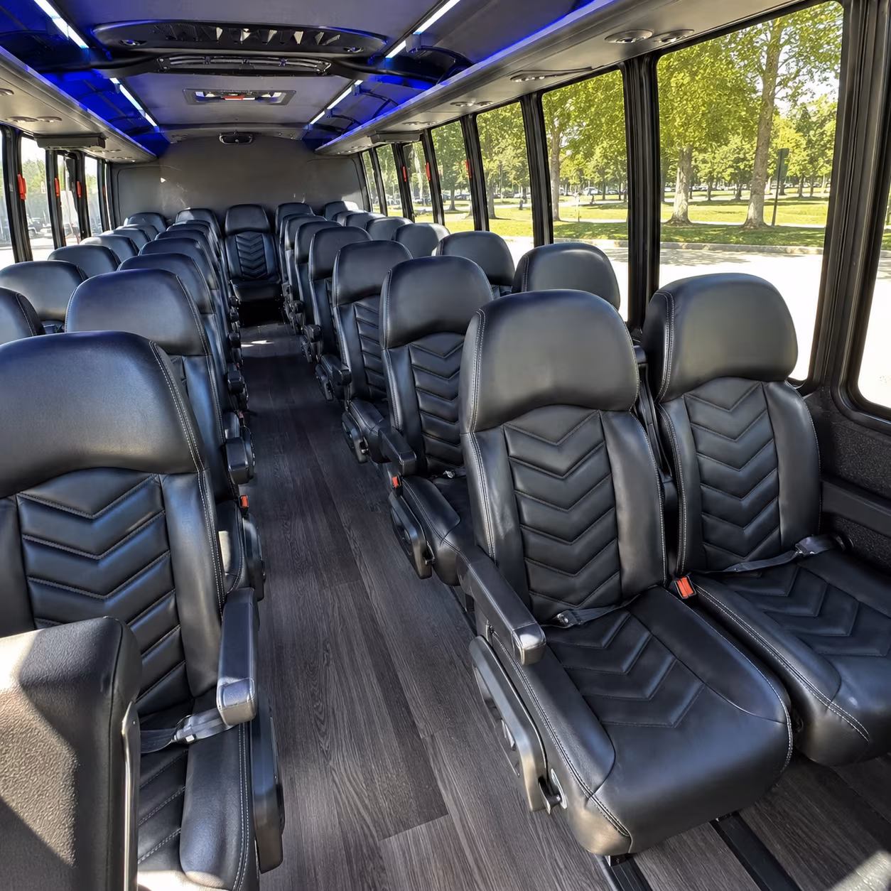 clifton 28 passenger minibus interior