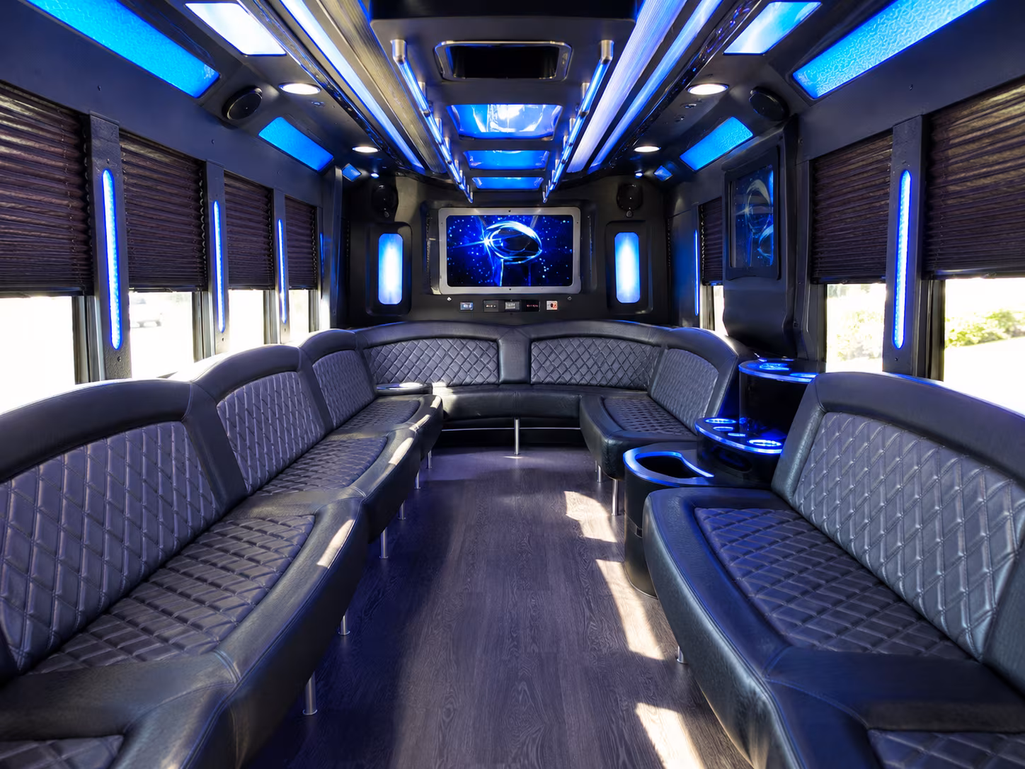 clifton 28 passenger party bus inside