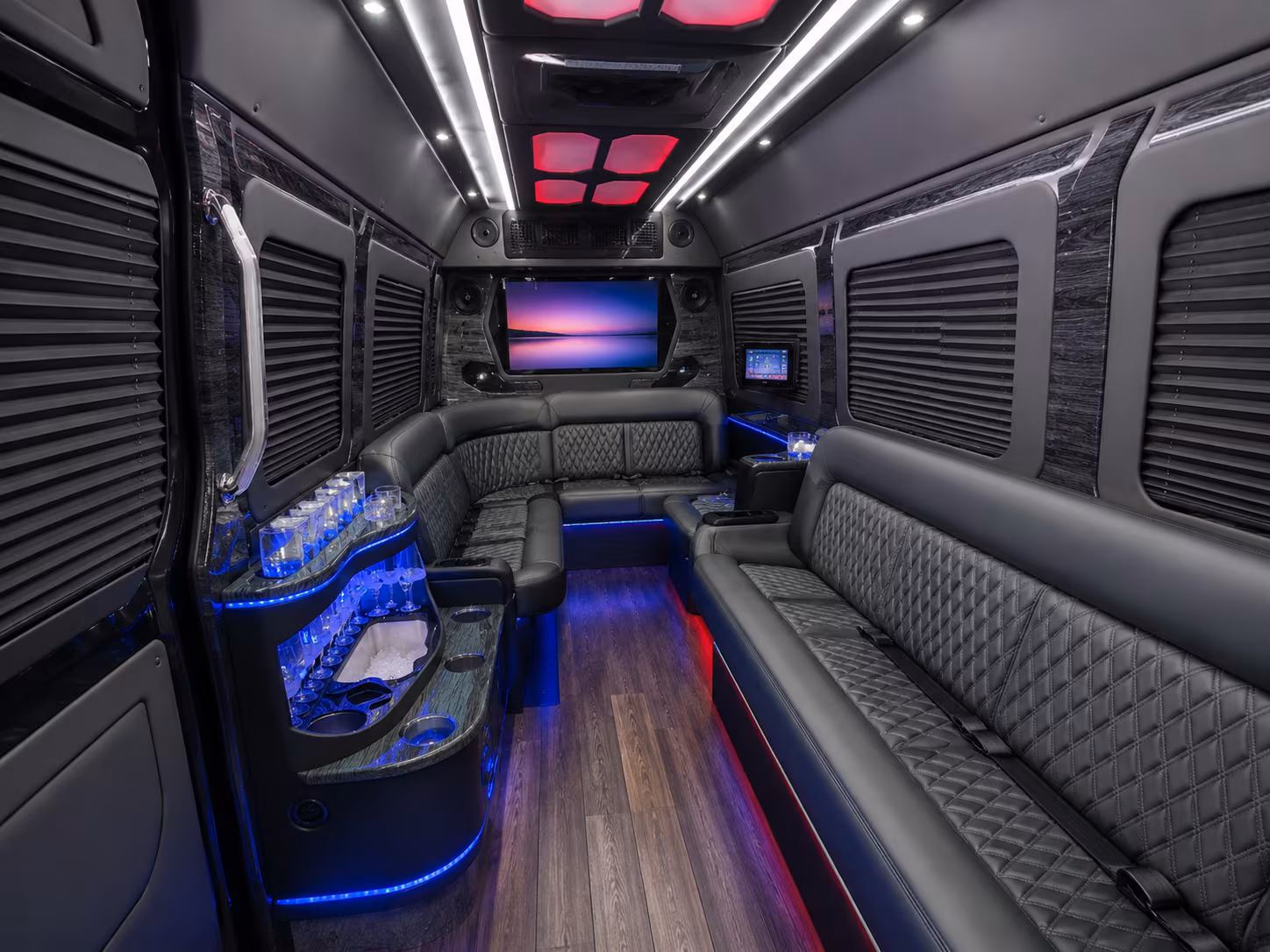 clifton 50 passenger party bus inside